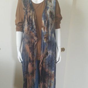 Tye Dye Long Cardigan Hoodie